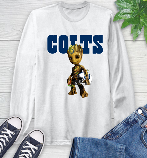 Indianapolis Colts NFL Football Groot Marvel Guardians Of The Galaxy Long Sleeve T-Shirt