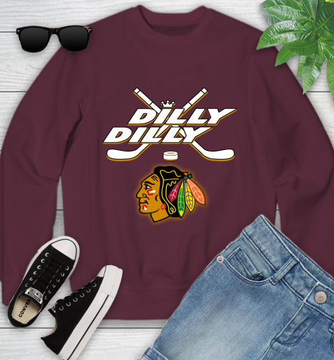 NHL Chicago Blackhawks Dilly Dilly Hockey Sports Youth Sweatshirt 5