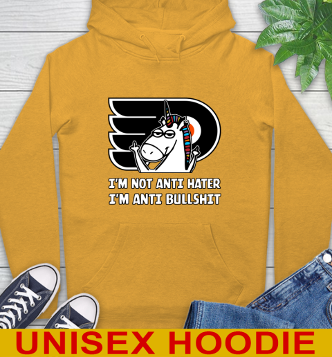 Philadelphia Flyers NHL Hockey Unicorn I'm Not Anti Hater I'm Anti Bullshit Hoodie 4 Philadelphia Flyers NHL Hockey Unicorn I'm Not Anti Hater I'm Anti Bullshit Hoodie - Image 4