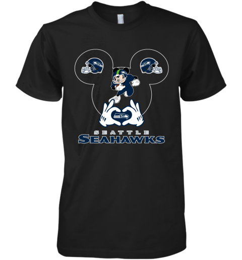 I Love The Seahawks Mickey Mouse Seattle Seahawks Premium Men's T-Shirt