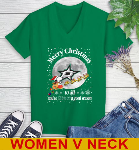 Dallas Stars Merry Christmas To All And To Stars A Good Season NHL Hockey Sports Women's V-Neck T-Shirt 5