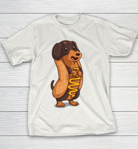 Wiener Dog Hotdog Bun Dachshund Funny Foodie Gift Hot Dog Youth T-Shirt