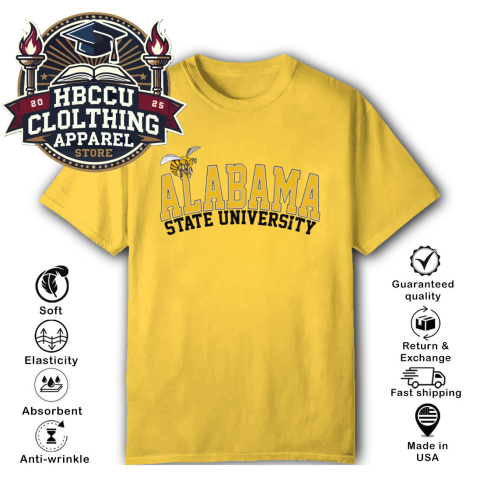 Alabama State University ASU HBCU T-Shirt p1o6 alabama state university asu hbcu classic t shirt 2 front daisy HBCU Clothing Apparel