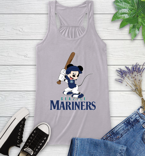 MLB Baseball Seattle Mariners Cheerful Mickey Mouse Shirt Racerback Tank 5
