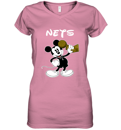 Mickey Brooklyn Nets Women's V-Neck T-Shirt
