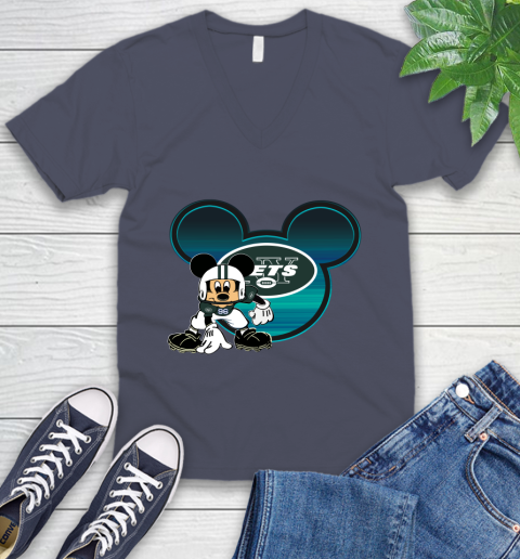 NFL New York Jets Mickey Mouse Disney Football T Shirt V-Neck T-Shirt 9