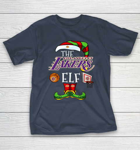 Los Angeles Lakers Christmas ELF Funny NBA T-Shirt 3