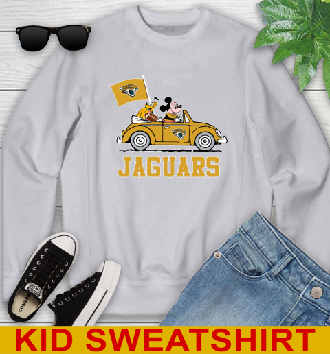 NFL Football Jacksonville Jaguars Pluto Mickey Driving Disney Shirt Youth Sweatshirt 4