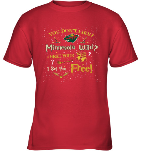NHL You Don't Like Minnesota Wild Here Your Socks I Set You Free Harry Potter Hockey MCQ6yjKsyTG youth t shirt 26 95 151514 front red