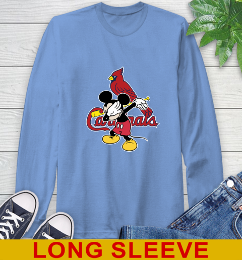 St.Louis Cardinals MLB Baseball Dabbing Mickey Disney Sports Long Sleeve T-Shirt 11
