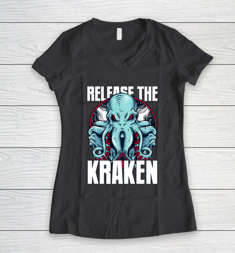 Release the Kraken Women's V-Neck T-Shirt 6