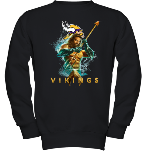 NFL Minnesota Vikings Aquaman DC Football Sports oXGA0U73T1Q youth sweatshirt 47 95 151514 front black