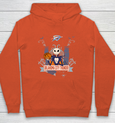 NBA Oklahoma City Thunder Basketball Jack Skellington Halloween Hoodie 3