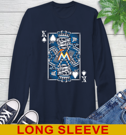Miami Marlins MLB Baseball The King Of Spades Death Cards Shirt Long Sleeve T-Shirt 3
