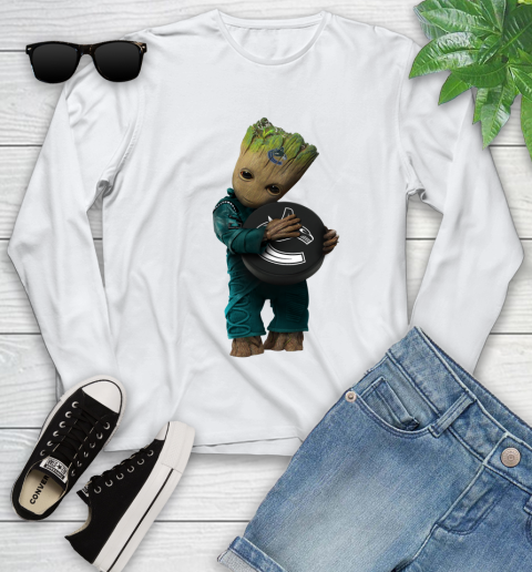 NHL Groot Guardians Of The Galaxy Hockey Sports Vancouver Canucks Youth Long Sleeve