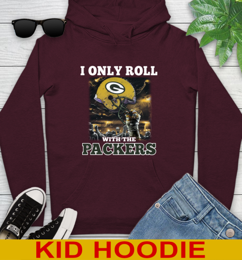 Green Bay Packers NFL Football I Only Roll With My Team Sports Youth Hoodie 7