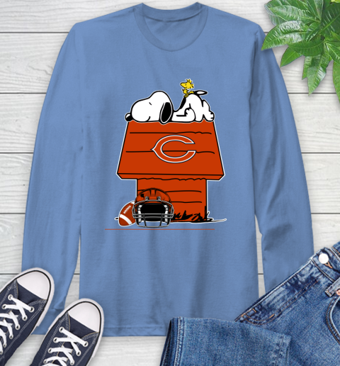 Chicago Bears NFL Football Snoopy Woodstock The Peanuts Movie Long Sleeve T-Shirt 11