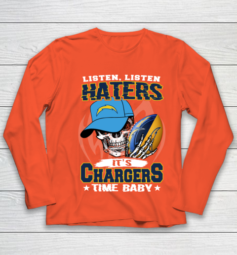 Listen Haters It is CHARGERS Time Baby NFL Youth Long Sleeve 3