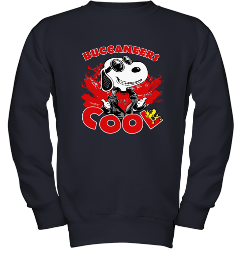 nlj0 tampa bay buccaneers snoopy joe cool were awesome shirt youth sweatshirt 47 front navy