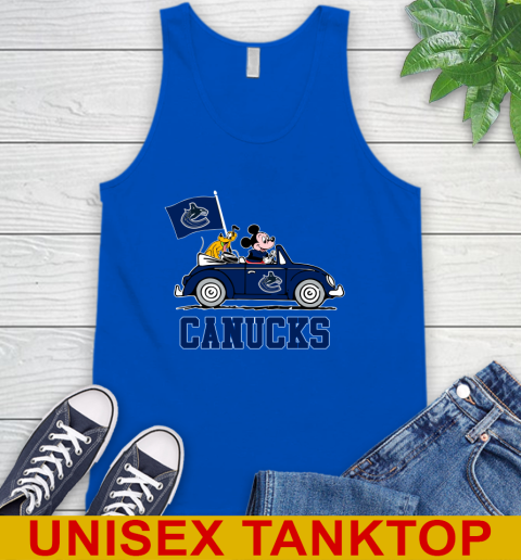 NHL Hockey Vancouver Canucks Pluto Mickey Driving Disney Shirt Tank Top 5
