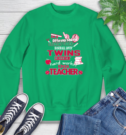 Minnesota Twins MLB I'm A Difference Making Student Caring Baseball Loving Kinda Teacher Sweatshirt 7