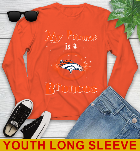 NFL Football Harry Potter My Patronus Is A Denver Broncos Youth Long Sleeve 3