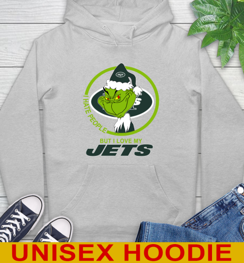 New York Jets NFL Christmas Grinch I Hate People But I Love My Favorite Football Team Hoodie 6