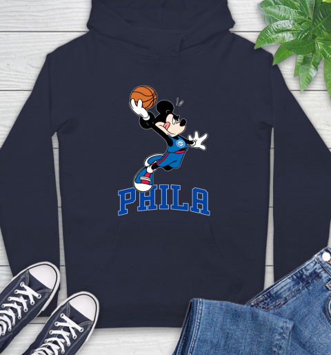 NBA Basketball Philadelphia 76ers Cheerful Mickey Mouse Shirt Hoodie 4