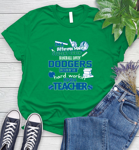 Los Angeles Dodgers MLB I'm A Difference Making Student Caring Baseball Loving Kinda Teacher Women's T-Shirt 9