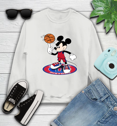 NBA Basketball Detroit Pistons Cheerful Mickey Disney Shirt Sweatshirt 5