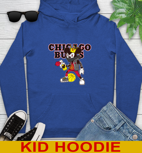 Chicago Bulls NBA Basketball Mickey Peace Sign Sports Youth Hoodie 10