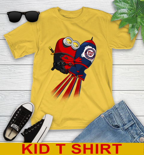 MLB Baseball Washington Nationals Deadpool Minion Marvel Shirt Youth T-Shirt 9