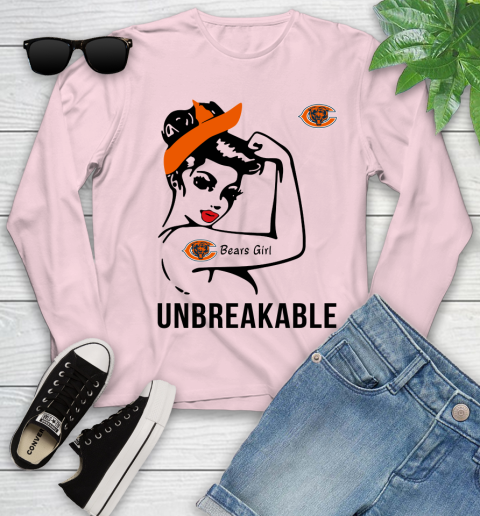 NFL Chicago Bears Girl Unbreakable Football Sports Youth Long Sleeve 7