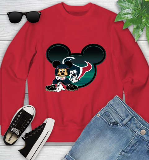 NFL Houston Texans Mickey Mouse Disney Football T Shirt Youth Sweatshirt 9