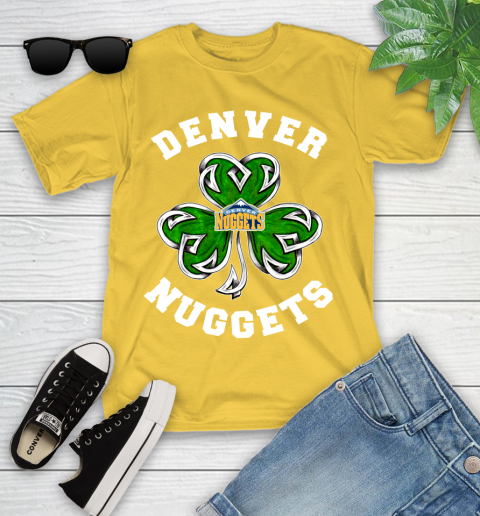 NBA Denver Nuggets Three Leaf Clover St Patrick's Day Basketball Sports Youth T-Shirt 10