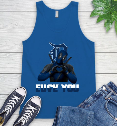 MLB Detroit Tigers Deadpool Love You Fuck You Baseball Sports Tank Top 4