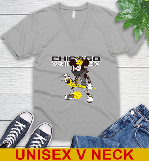 Chicago White Sox MLB Baseball Mickey Peace Sign Sports V-Neck T-Shirt 4