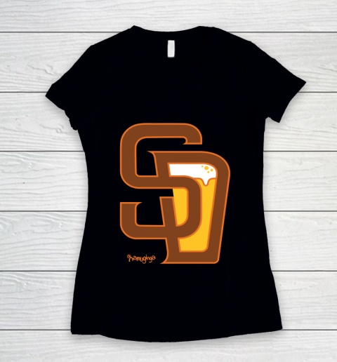 Beer Lover Funny Shirt San Diego Baseball And Beer Women's V-Neck T-Shirt