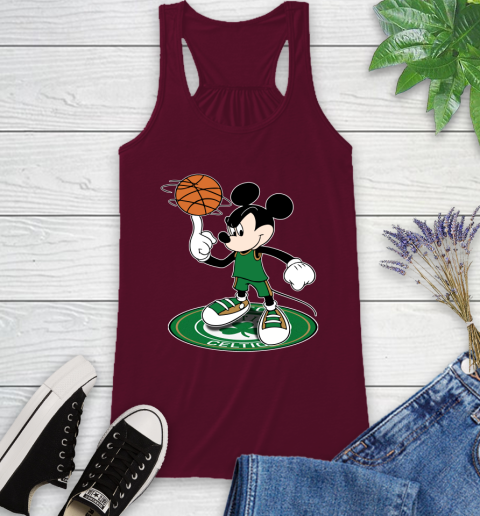 NBA Basketball Boston Celtics Cheerful Mickey Disney Shirt Racerback Tank 3