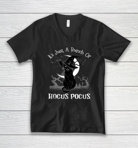 It's Just A Bunch Of Hocus Pocus Cat Claws Costume Halloween V-Neck T-Shirt