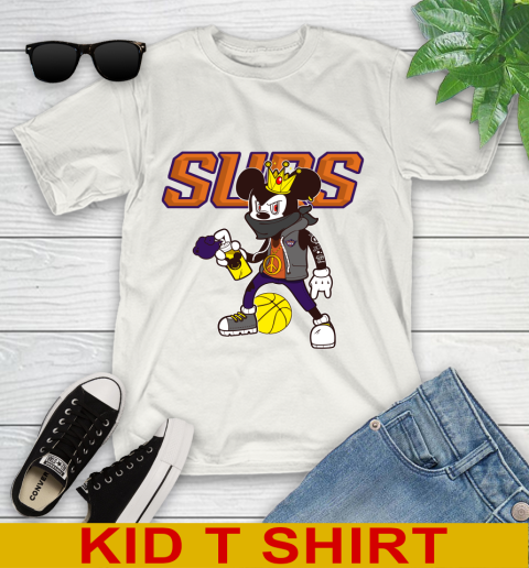 Phoenix Suns NBA Basketball Mickey Peace Sign Sports Youth T-Shirt