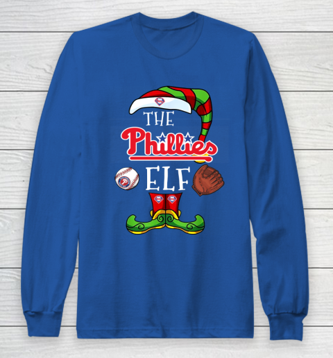 Philadelphia Phillies Christmas ELF Funny MLB Long Sleeve T-Shirt 6