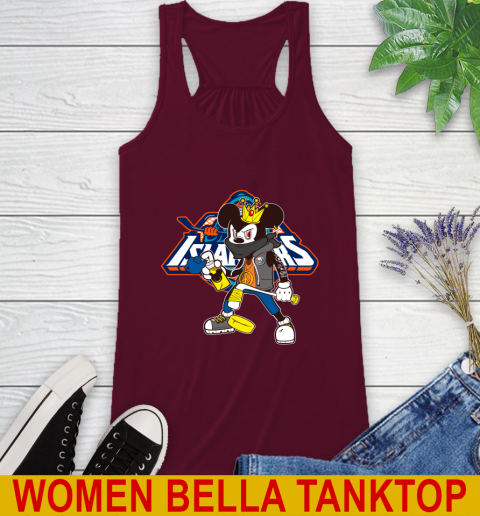 New York Islanders NHL Hockey Mickey Peace Sign Sports Racerback Tank 3