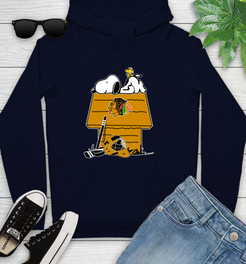 Chicago Blackhawks NHL Hockey Snoopy Woodstock The Peanuts Movie Youth Hoodie 4