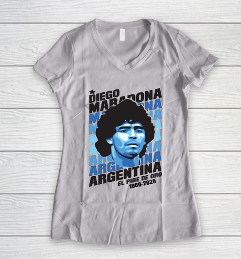 Diego Maradona El Pibe De Pro 1960 2020 Rest In Peace Women's V-Neck T-Shirt