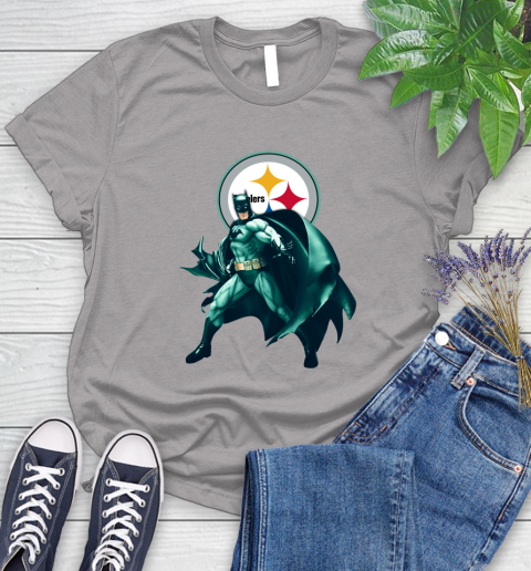 NFL Batman Football Sports Pittsburgh Steelers Women's T-Shirt 5