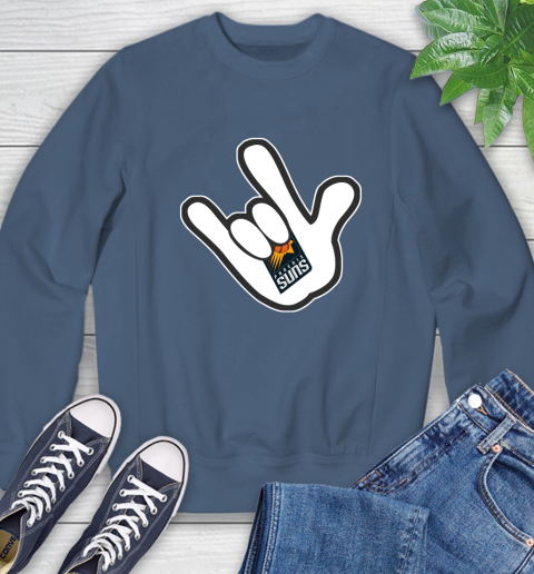 Phoenix Suns NBA Basketball Mickey Rock Hand Disney Sweatshirt 7