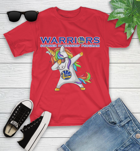 Golden State Warriors NBA Basketball Funny Unicorn Dabbing Sports Youth T-Shirt 10
