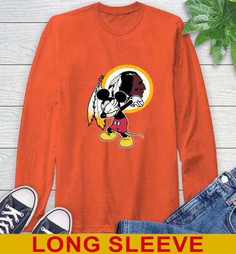 Washington Redskins NFL Football Dabbing Mickey Disney Sports Long Sleeve T-Shirt 5