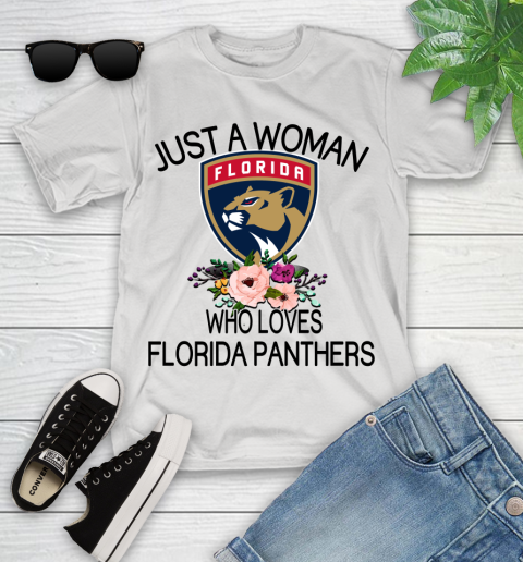 NHL Just A Woman Who Loves Florida Panthers Hockey Sports Youth T-Shirt